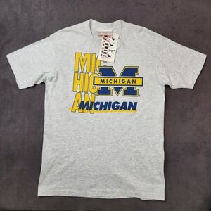 Vintage Michigan Wolverines College Concepts T Shirt Mens XL‎ Grey Single Stitch